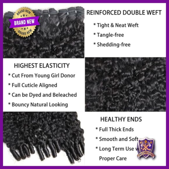 24 Inch Water Wave Human Hair Bundle Spiral End Quick Weave Extensions main image 4